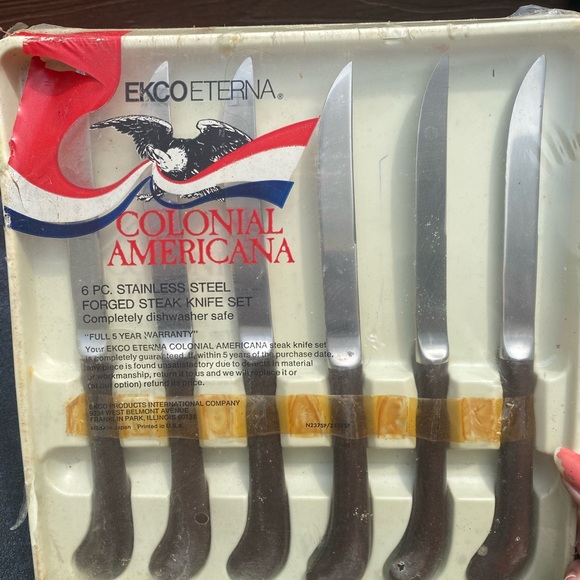 Ekco Eterna Colonial Americana Stainless Steel Forged Steak Knife Set-NEW - Picture 11 of 12